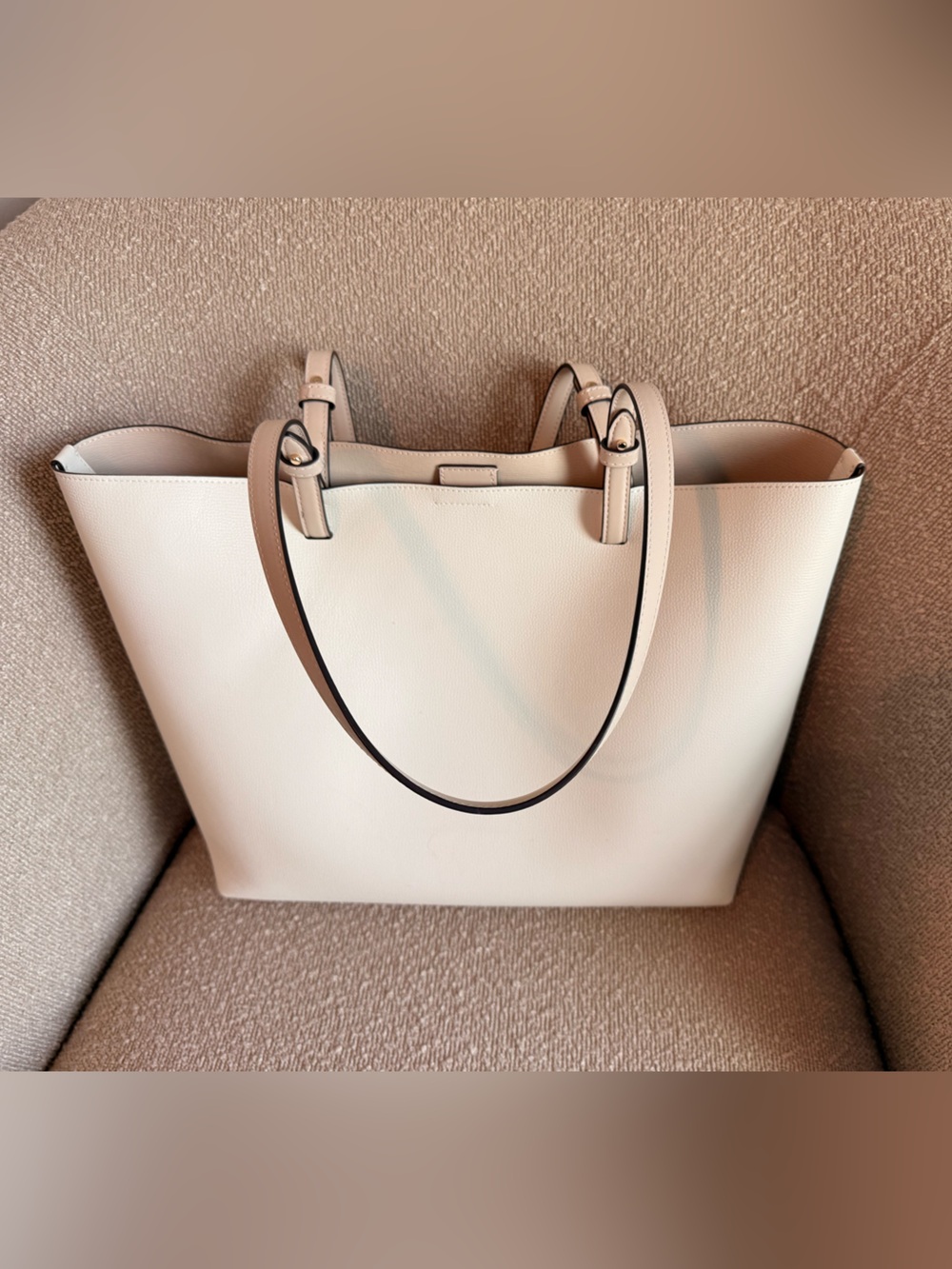 kate spade Cream Leather Tote with Gold Hardware